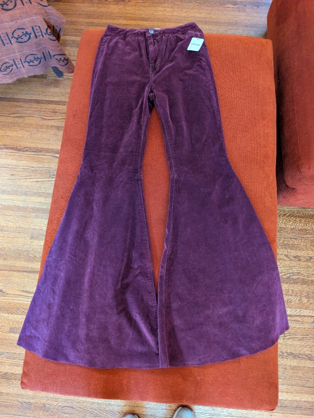NWT Free People We The Free Velvet Flare Pants Wine Size 27